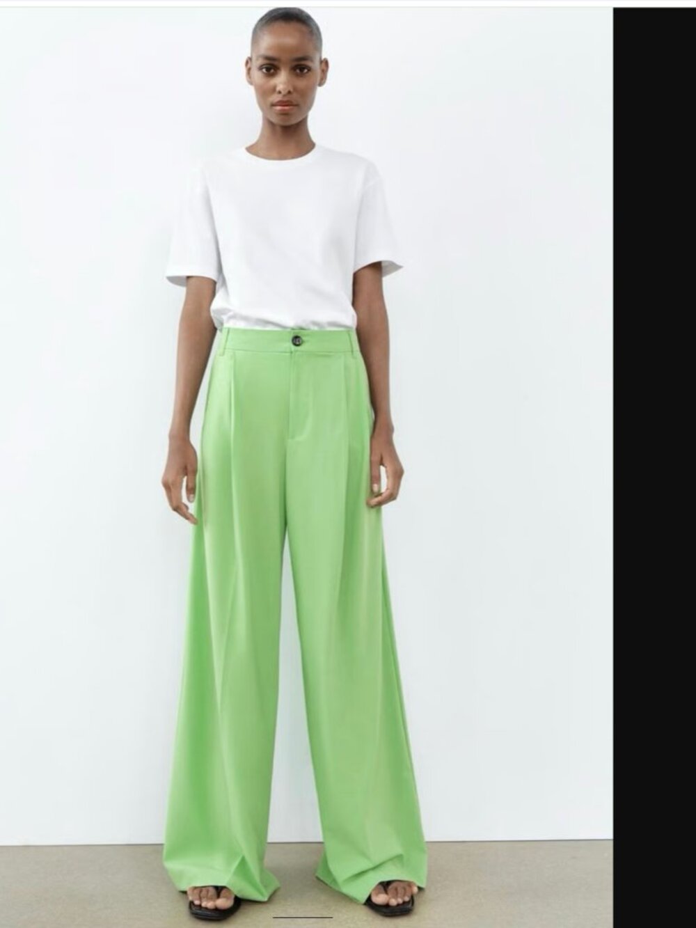 Zara ZW Collection Women Apple Green Pleated Pants Size S NWT